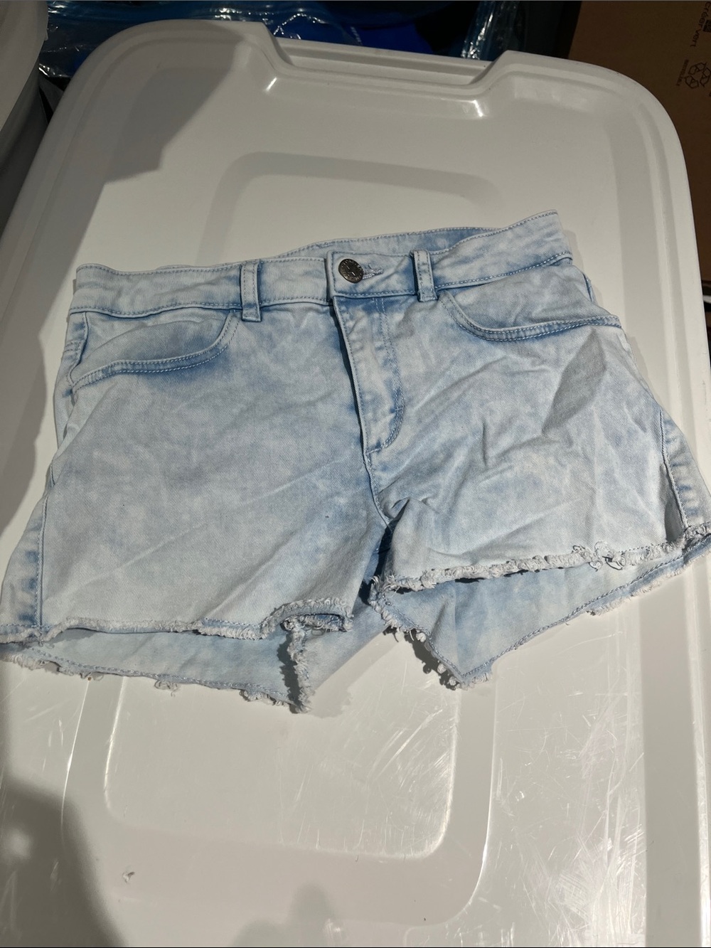 Kids H&M Pale Blue Distressed Denim Shorts